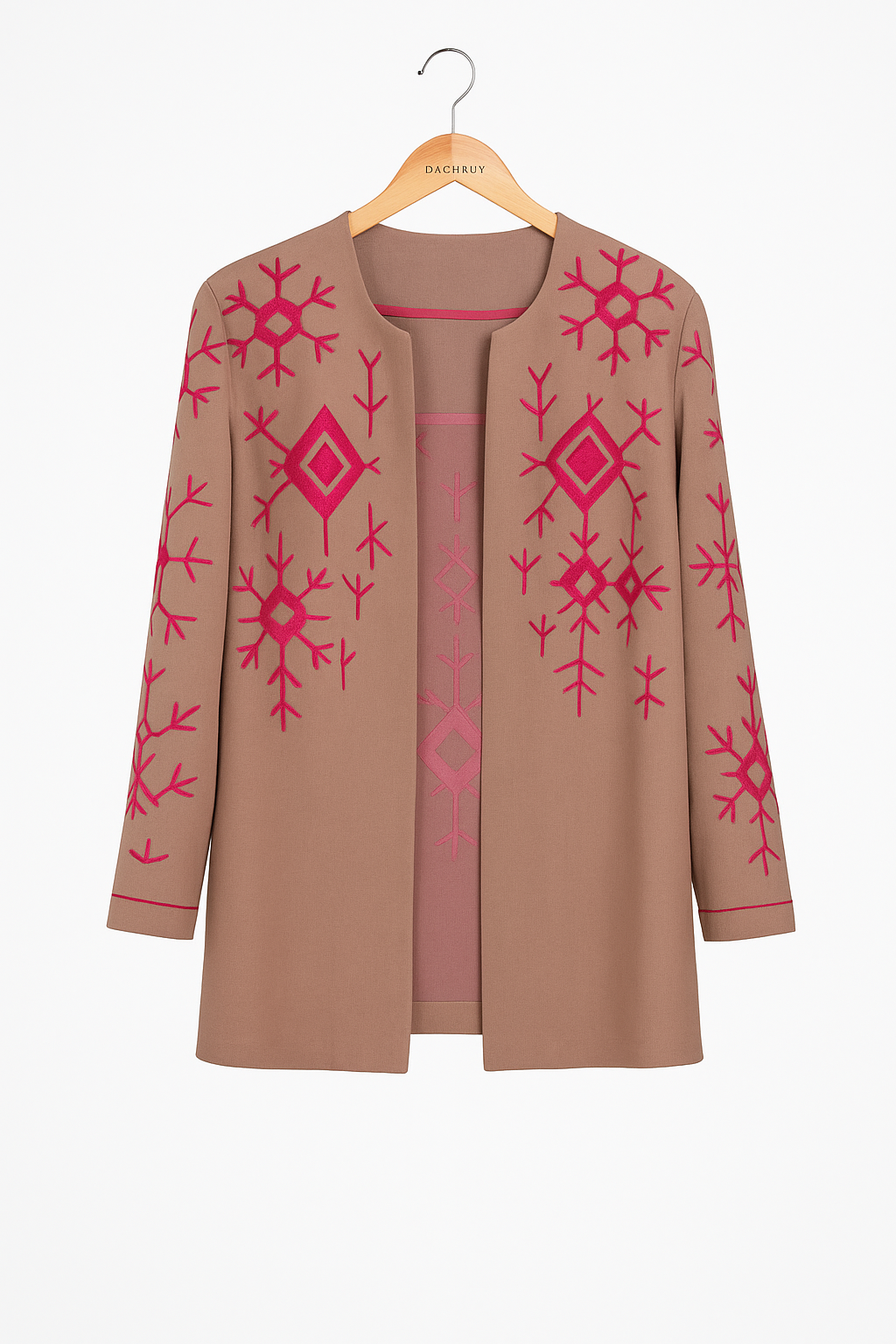 Dust pink blaze with hot pink embroidery