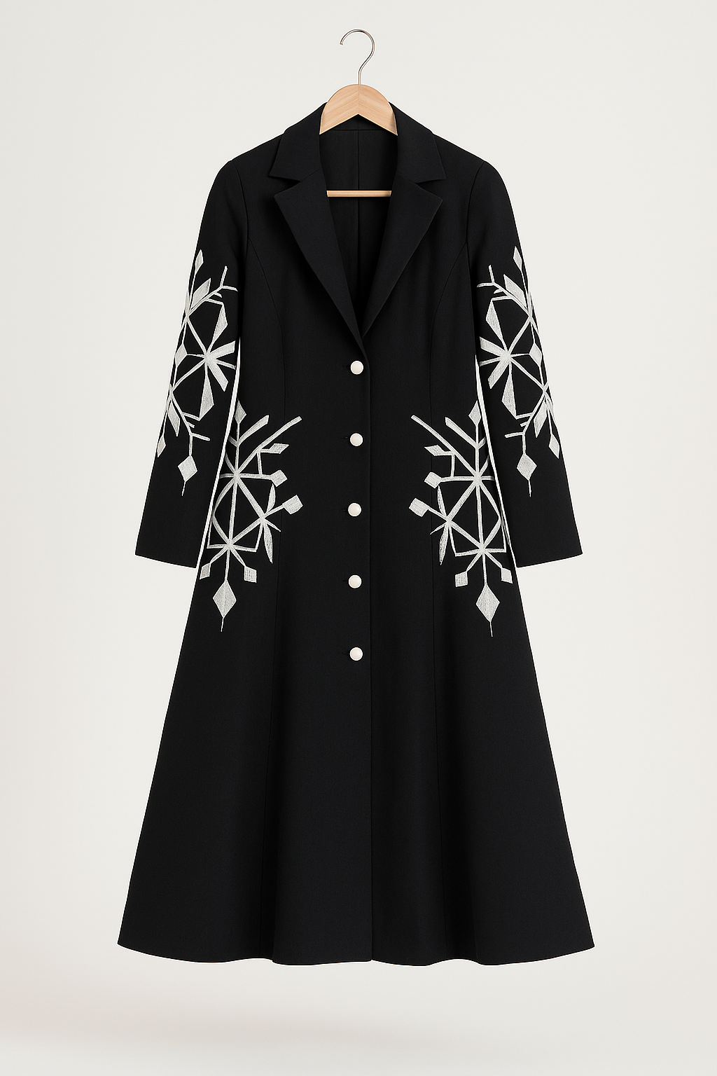 Long Coat with Hot Pink Embroidery