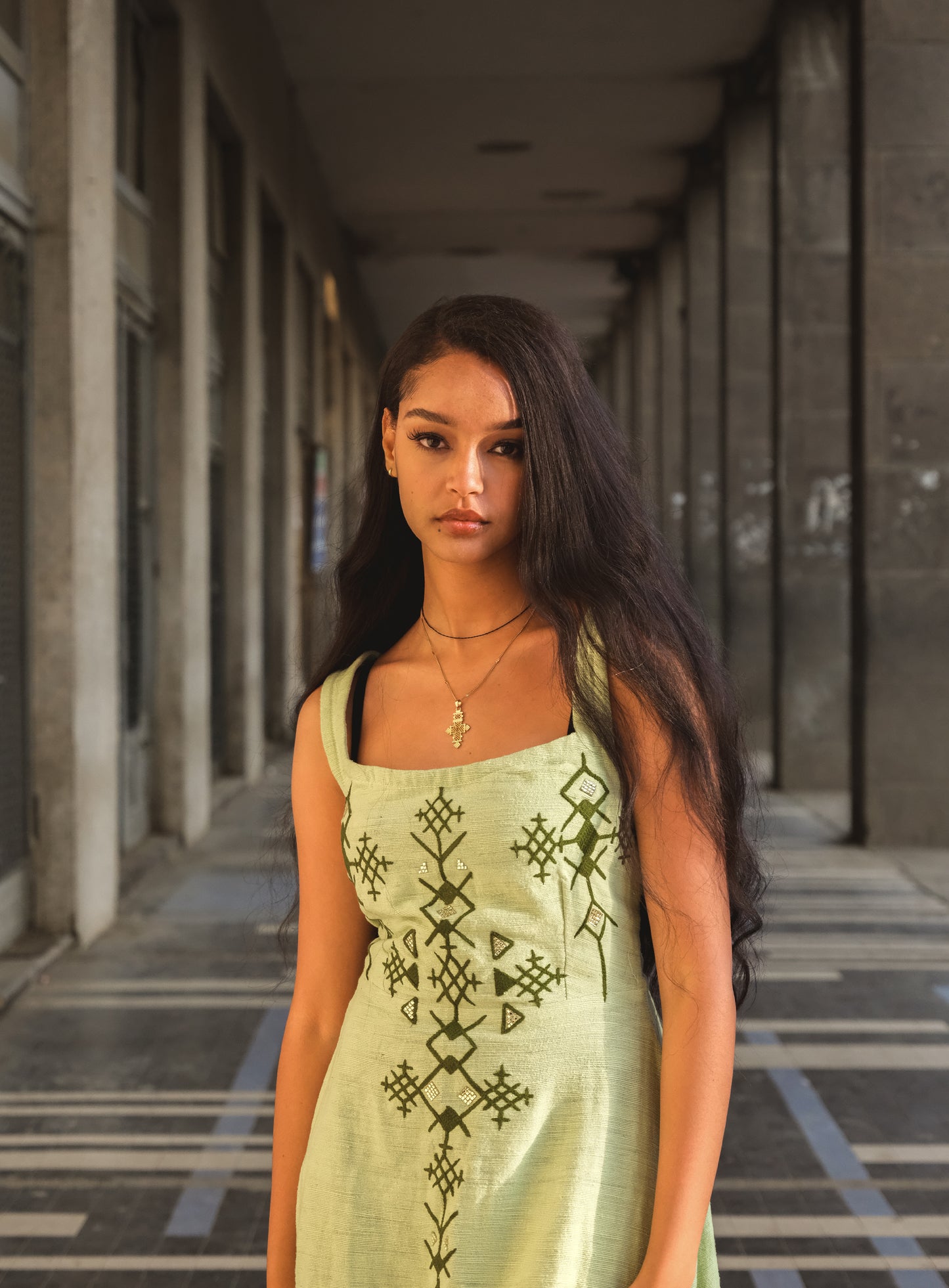 Elegant Habesha Dress Lemon color Embroidery Habesha libs