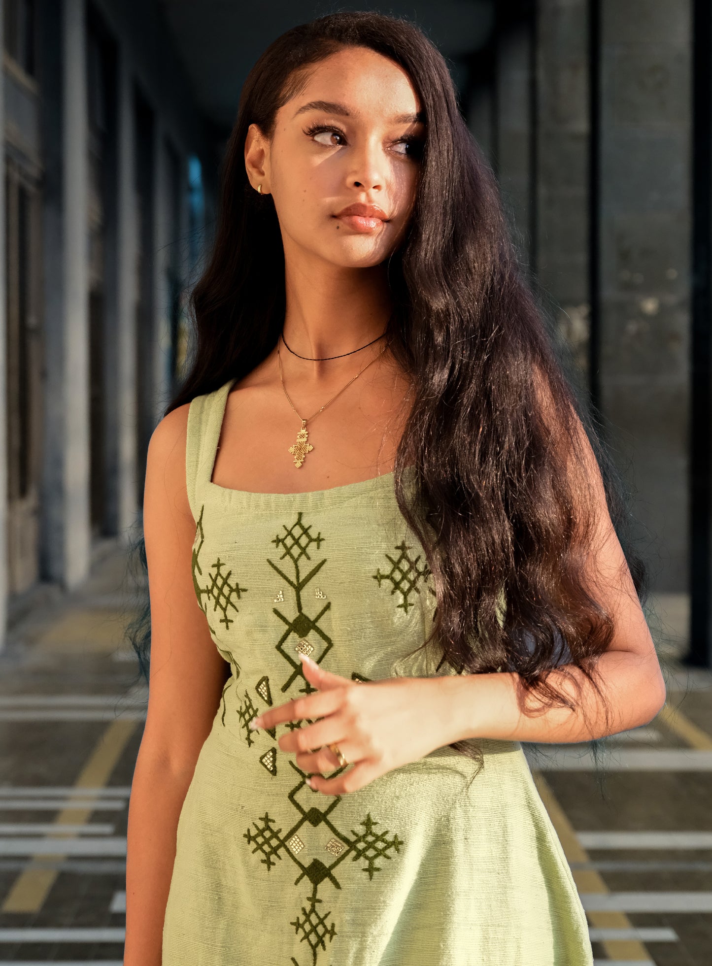Elegant Habesha Dress Lemon color Embroidery Habesha libs