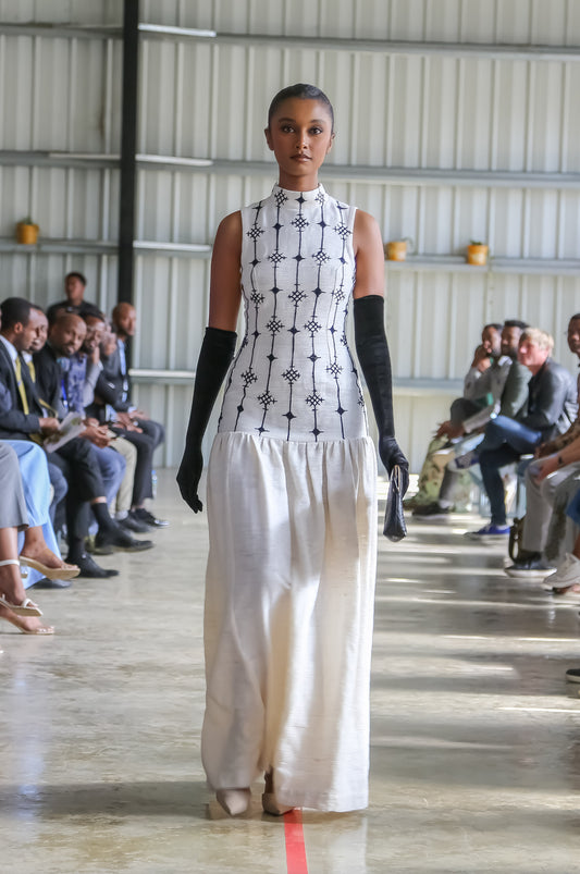 Ethiopian  Black Cross Design HandMade Habesha Dress ,Modern Habesha Libs