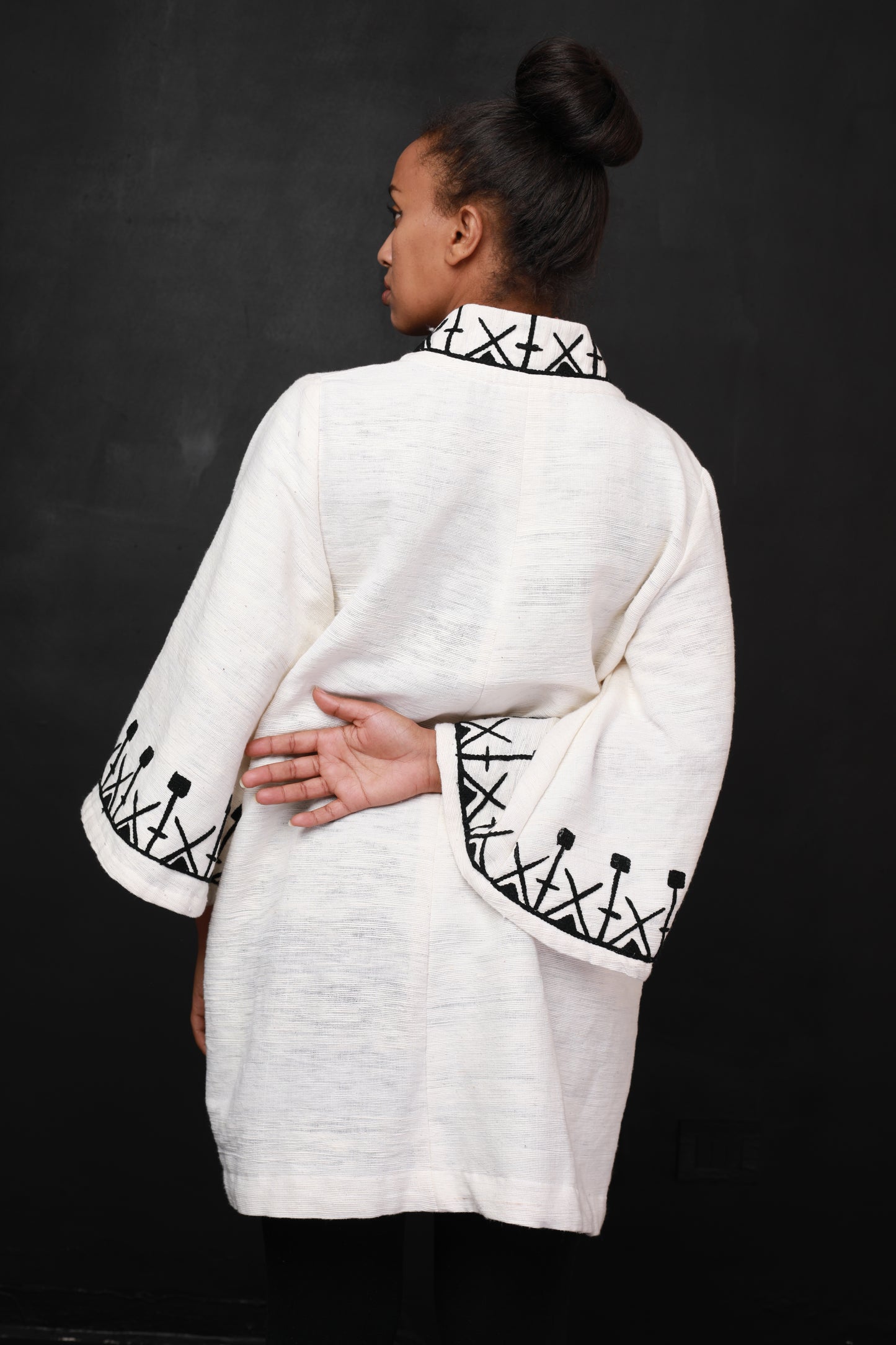 Black Embroidery design Habesha coat , Habsha Libs