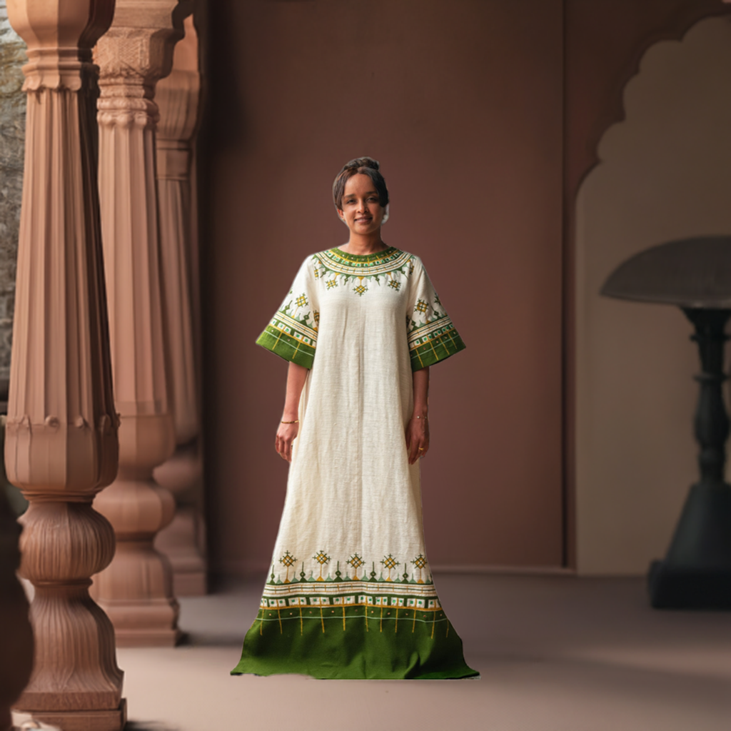 Olive Elegance Dress,Habesha Kemis