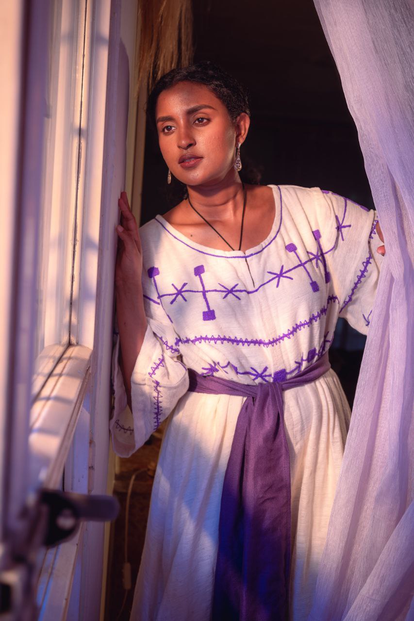 purple ethiopian dress Purple Design Habesha Dress