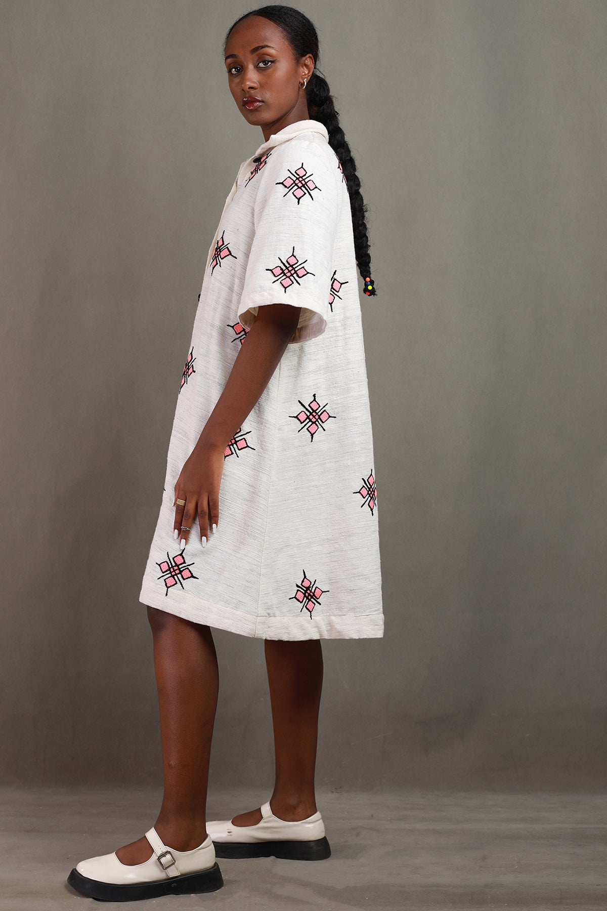 Ethiopian HandMade shirt Dress cross Design Embroidery Habesha Libs