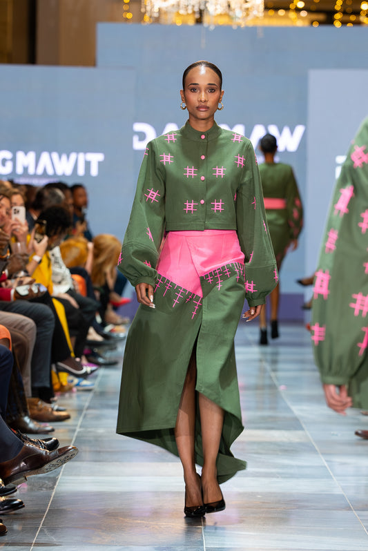 Melkam Embroidered Layered Dress | DAGMAWIT Ethiopian Designer Fashion