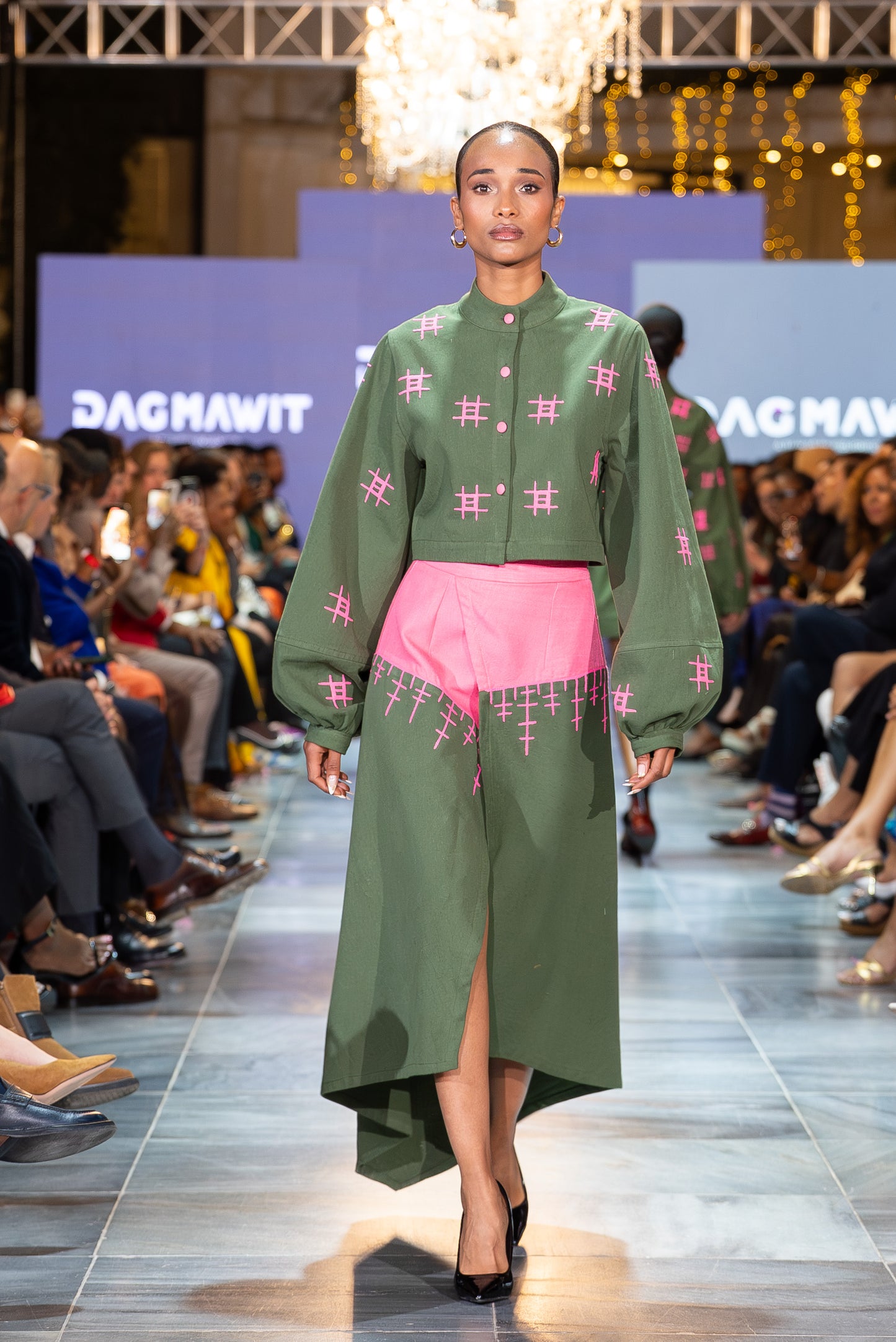 Melkam Embroidered Layered Dress | DAGMAWIT Ethiopian Designer Fashion