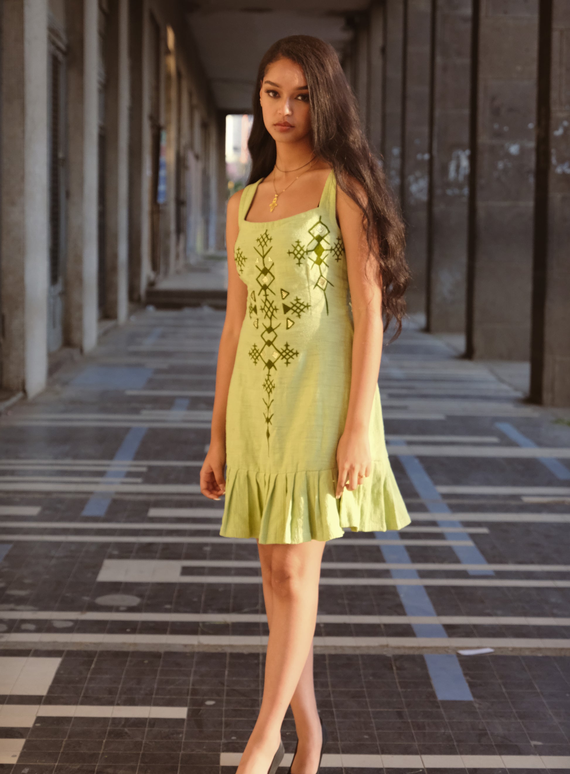 Elegant Habesha Dress Lemon color Embroidery Habesha libs L Elegant Habesha Dress Lemon color Embroidery Habesha libs L