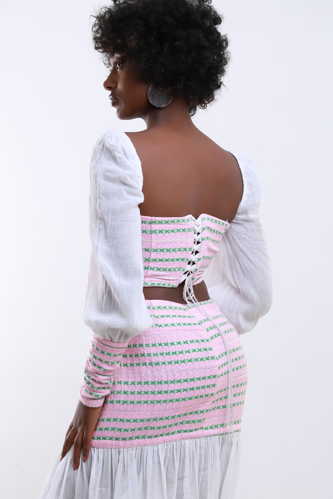 Elegant Habesha Dress with Red Tibeb – Handwoven Ethiopian Traditional Dress