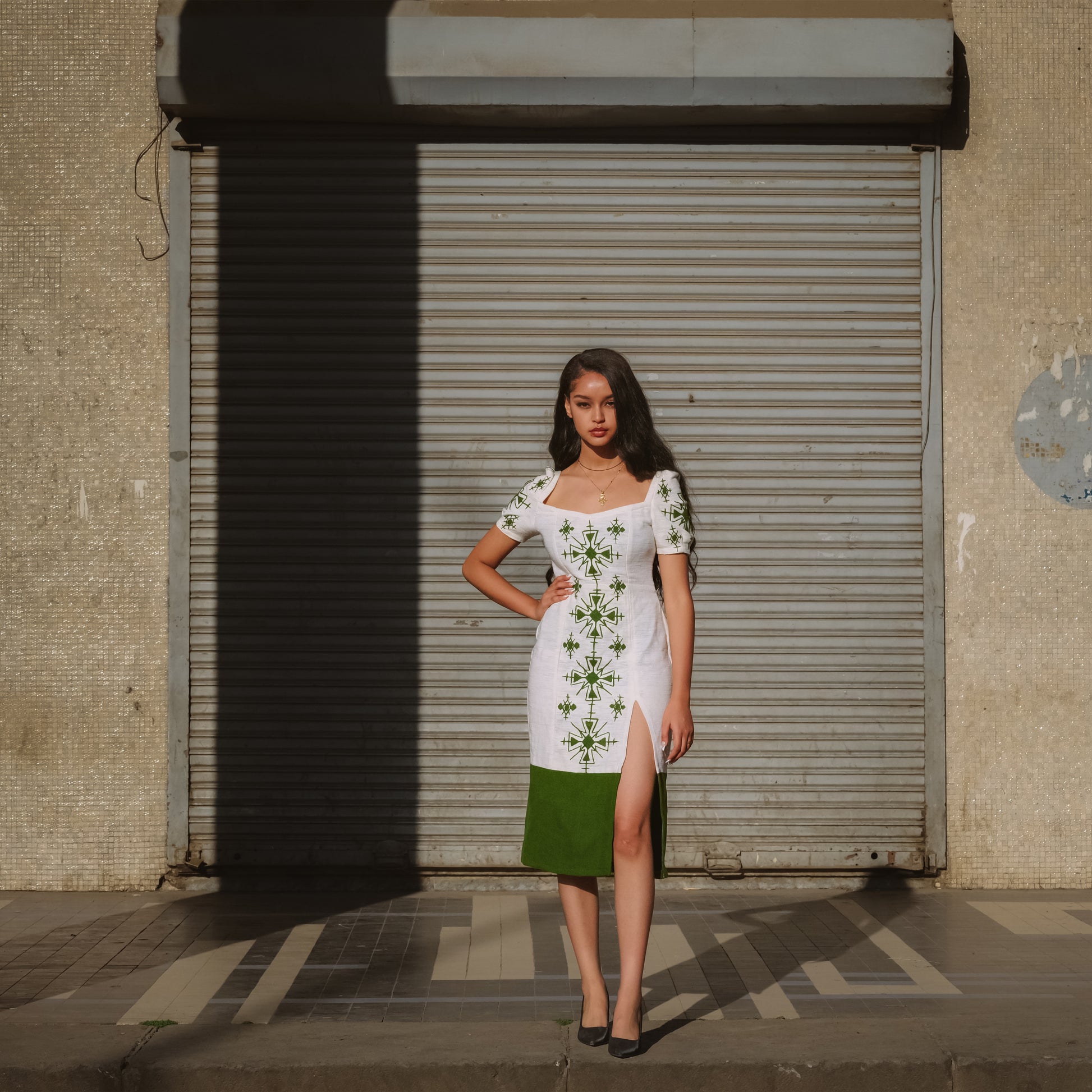 Elegant Green Embroidery Habesha dress Habesha kemis DAGMAWIT Elegant Green Embroidery Habesha dress Habesha kemis DAGMAWIT